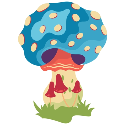 Fairyland Theme Fantasy Mushroom Transparent Sticker